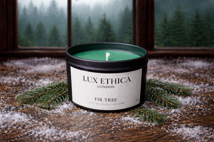 Vegan soy wax scented candles with a woody, pine fragrance