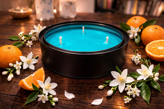 Lux Ethica London vegan and plant-based soy wax candle Santa Margherita, neroli and jasmine